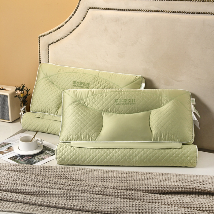 91家纺网 家纺一手货源 找家纺 2023爱来伊草本牵引荞麦枕 绿