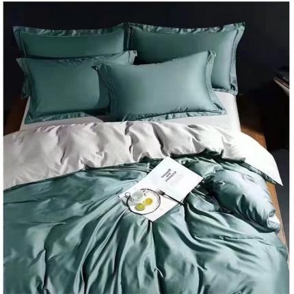 91家纺网 家纺一手货源 找家纺 （总）U品汇 2023正宗60支长绒棉纯色双拼色纯棉全棉四件套床单被套