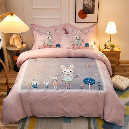 91家纺网 家纺一手货源 找家纺 雲归梦 2023新款13372大版活性四件套 莱茵春色-灰