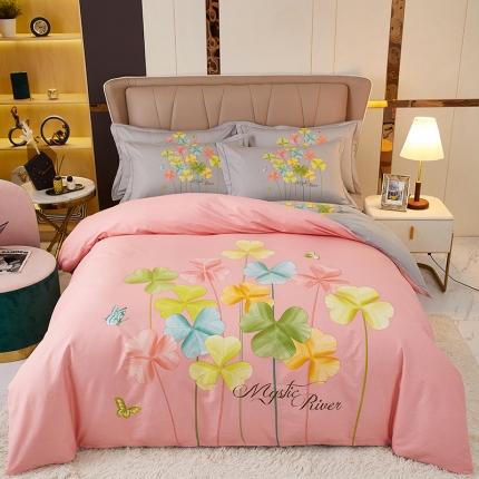 91家纺网 家纺一手货源 找家纺 雲归梦 2023新款13372大版活性四件套 莱茵春色-灰