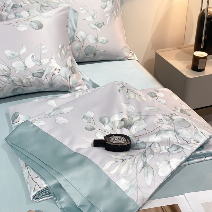 91家纺网 家纺一手货源 找家纺 澳梵家居 2023新款3M工艺雪莲天丝夏被四件套 梦薇