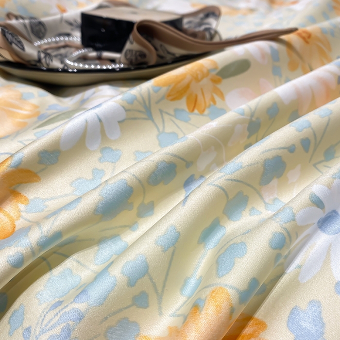 91家纺网 家纺一手货源 找家纺 澳梵家居 2023新款3M工艺雪莲天丝夏被四件套 莫奈花园