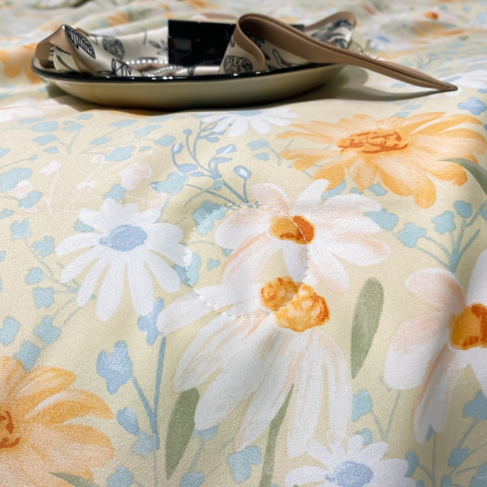 91家纺网 家纺一手货源 找家纺 澳梵家居 2023新款3M工艺雪莲天丝夏被四件套 莫奈花园