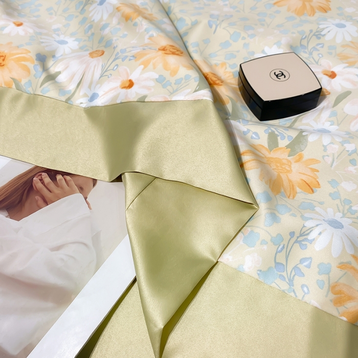 91家纺网 家纺一手货源 找家纺 澳梵家居 2023新款3M工艺雪莲天丝夏被四件套 莫奈花园