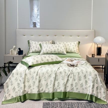 澳梵家居 2023新款3M工艺雪莲天丝夏被四件套 七里香