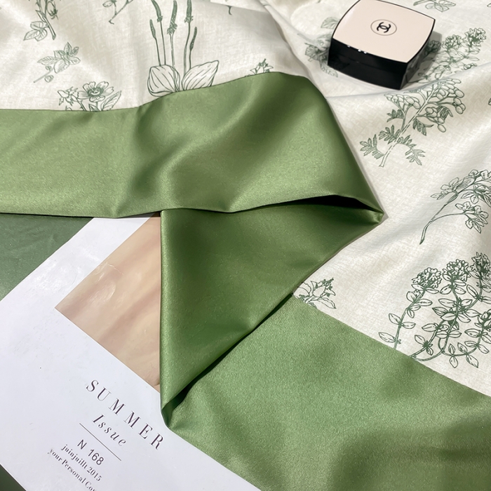 91家纺网 家纺一手货源 找家纺 澳梵家居 2023新款3M工艺雪莲天丝夏被四件套 七里香