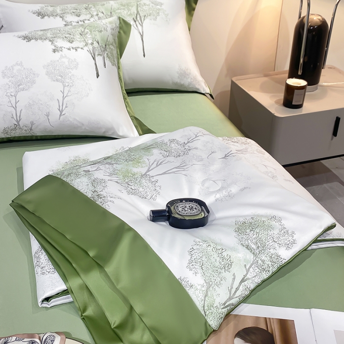 91家纺网 家纺一手货源 找家纺 澳梵家居 2023新款3M工艺雪莲天丝夏被四件套 山中来信