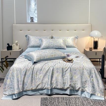 澳梵家居 2023新款3M工艺雪莲天丝夏被四件套 睡莲