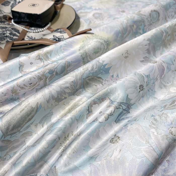 91家纺网 家纺一手货源 找家纺 澳梵家居 2023新款3M工艺雪莲天丝夏被四件套 睡莲