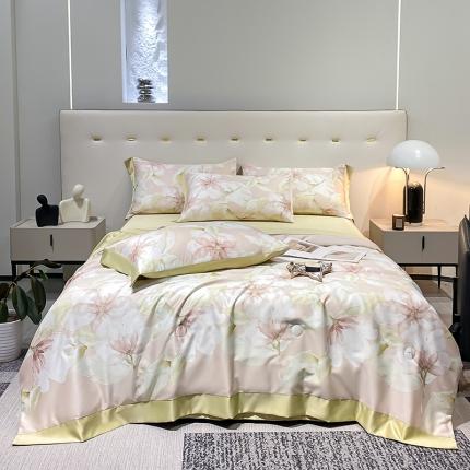 澳梵家居 2023新款3M工艺雪莲天丝夏被四件套 夏花