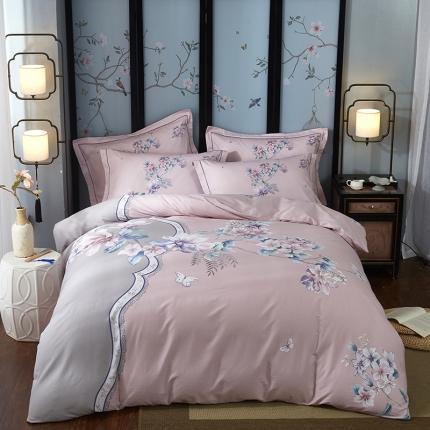 91家纺网 家纺一手货源 找家纺 雲归梦 2023新款13372大版活性四件套 莱茵春色-灰