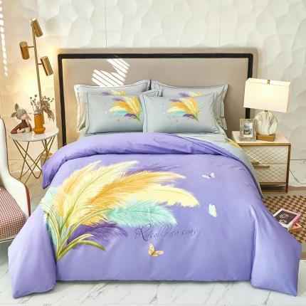 91家纺网 家纺一手货源 找家纺 雲归梦 2023新款13372大版活性四件套 莱茵春色-灰