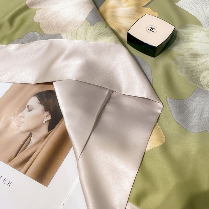 91家纺网 家纺一手货源 找家纺 澳梵家居 2023新款3M工艺雪莲天丝夏被四件套 银杏