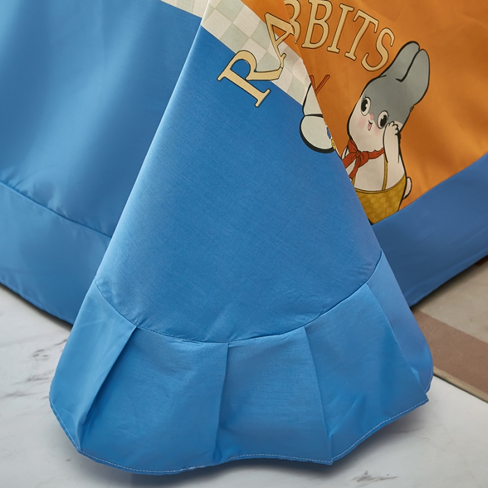 91家纺网 家纺一手货源 找家纺 雲归梦 2023新款13372大版活性四件套 波比兔-桔