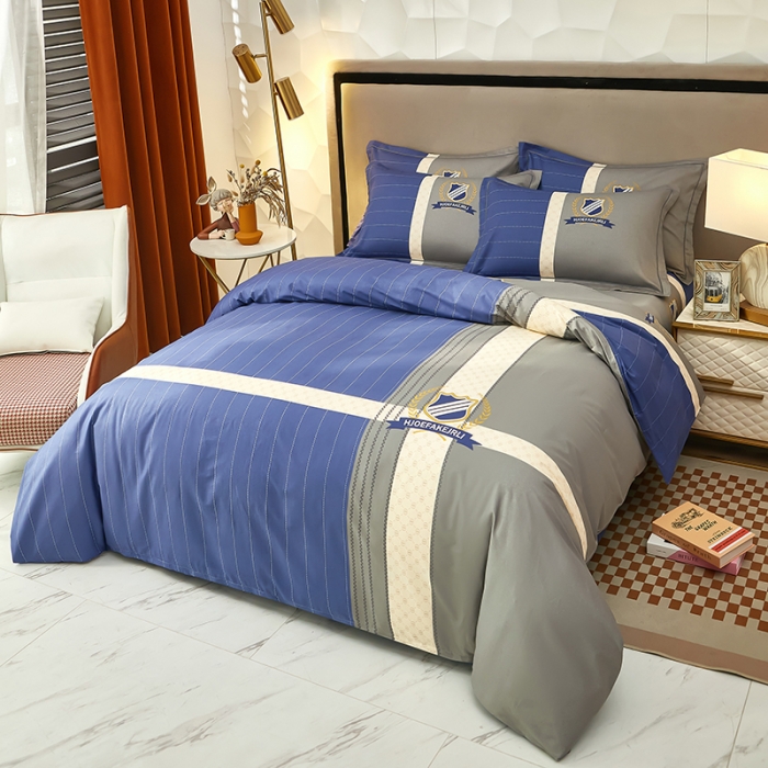 91家纺网 家纺一手货源 找家纺 雲归梦 2023新款13372大版活性四件套 伯爵-蓝