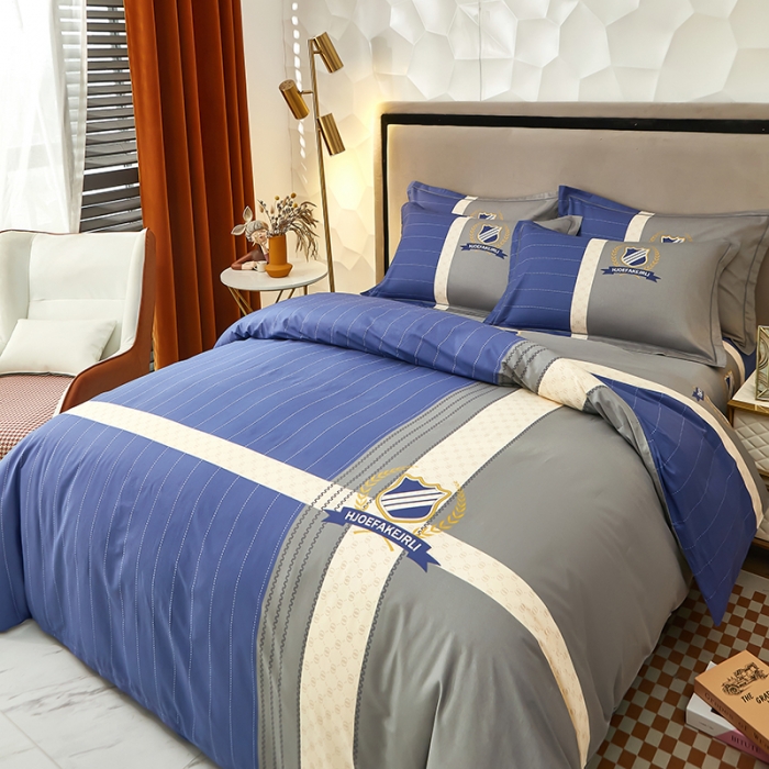 91家纺网 家纺一手货源 找家纺 雲归梦 2023新款13372大版活性四件套 伯爵-蓝