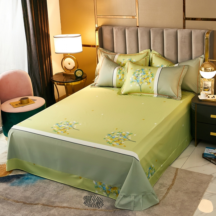 91家纺网 家纺一手货源 找家纺 雲归梦 2023新款13372大版活性四件套 彩虹树（黄）