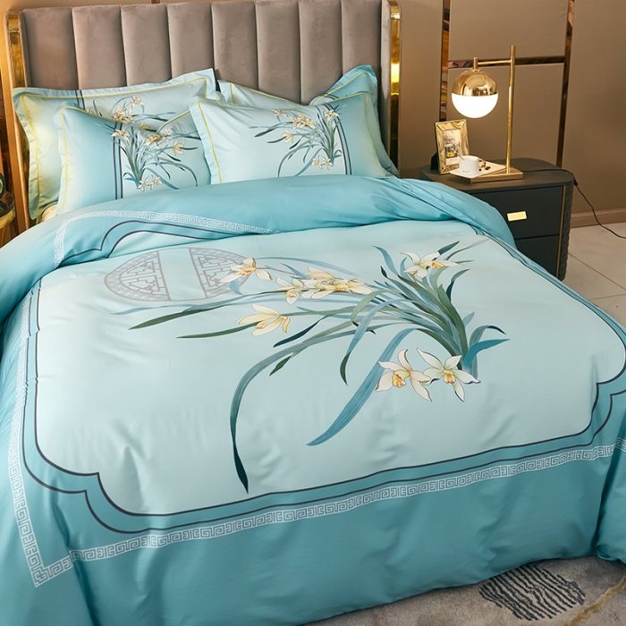 91家纺网 家纺一手货源 找家纺 雲归梦 2023新款13372大版活性四件套 春江晓景