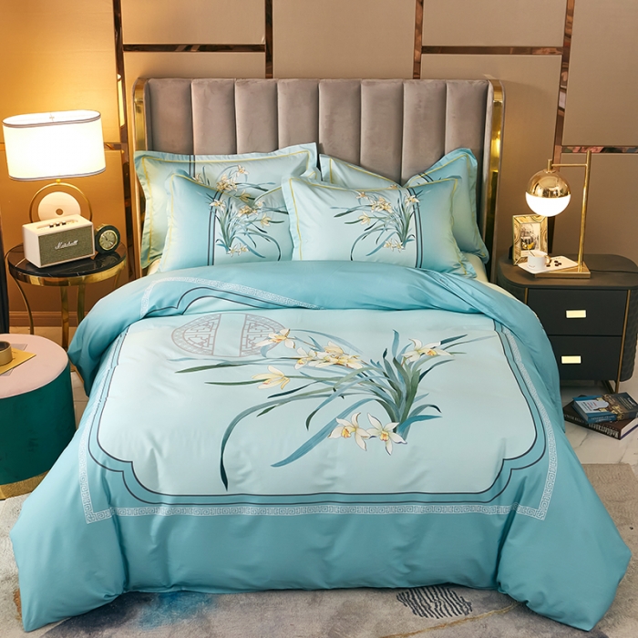 91家纺网 家纺一手货源 找家纺 雲归梦 2023新款13372大版活性四件套 春江晓景