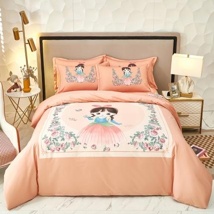 雲归梦 2023新款13372大版活性四件套 花仙子-粉