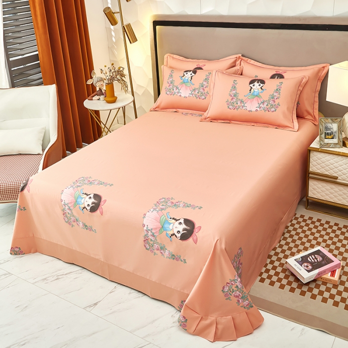 91家纺网 家纺一手货源 找家纺 雲归梦 2023新款13372大版活性四件套 花仙子-粉