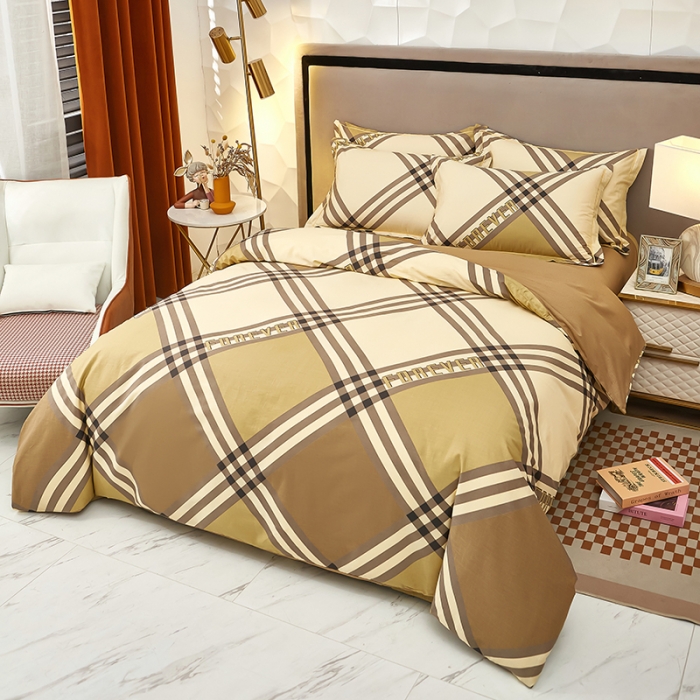 91家纺网 家纺一手货源 找家纺 雲归梦 2023新款13372大版活性四件套 杰菲-咖