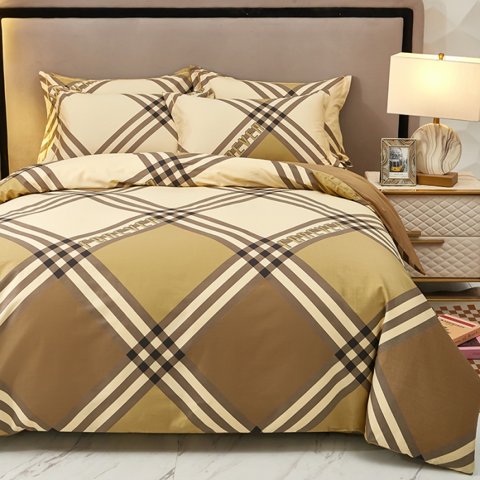 91家纺网 家纺一手货源 找家纺 雲归梦 2023新款13372大版活性四件套 杰菲-咖