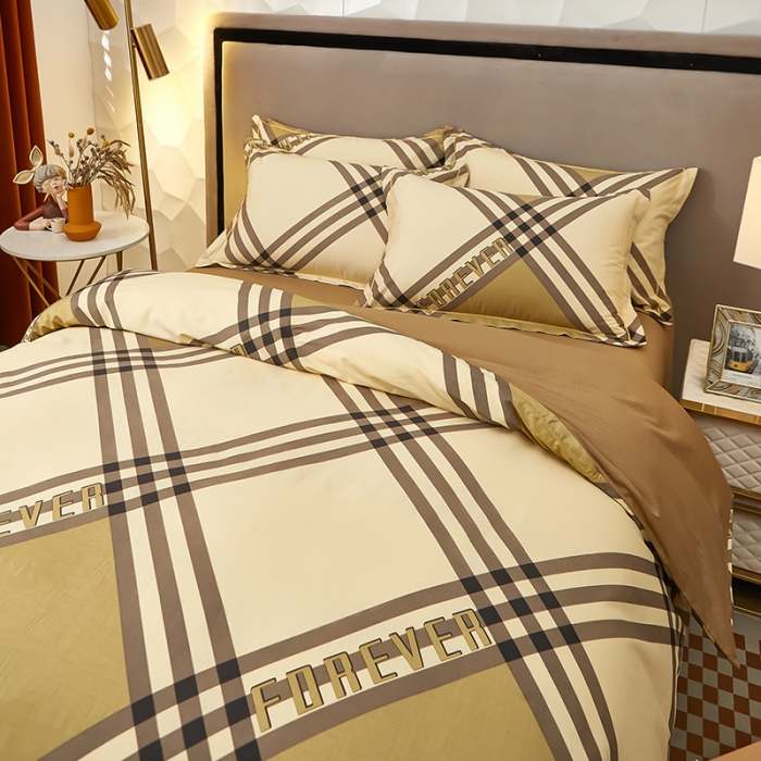 91家纺网 家纺一手货源 找家纺 雲归梦 2023新款13372大版活性四件套 杰菲-咖