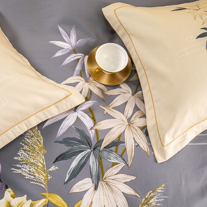 91家纺网 家纺一手货源 找家纺 雲归梦 2023新款13372大版活性四件套 莱茵春色-灰