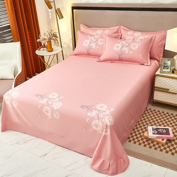 91家纺网 家纺一手货源 找家纺 雲归梦 2023新款13372大版活性四件套 兰亭若梦-粉