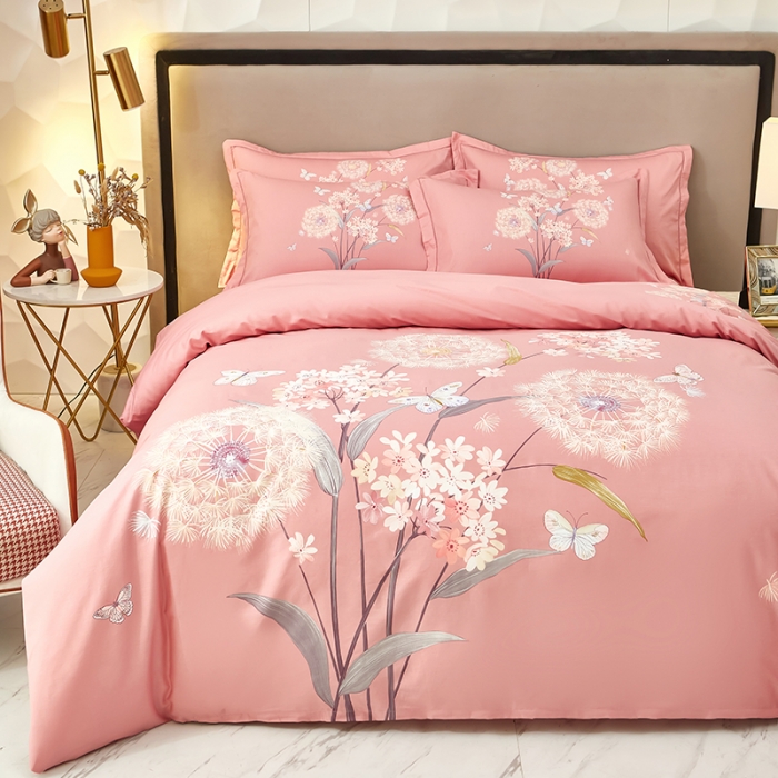 91家纺网 家纺一手货源 找家纺 雲归梦 2023新款13372大版活性四件套 兰亭若梦-粉