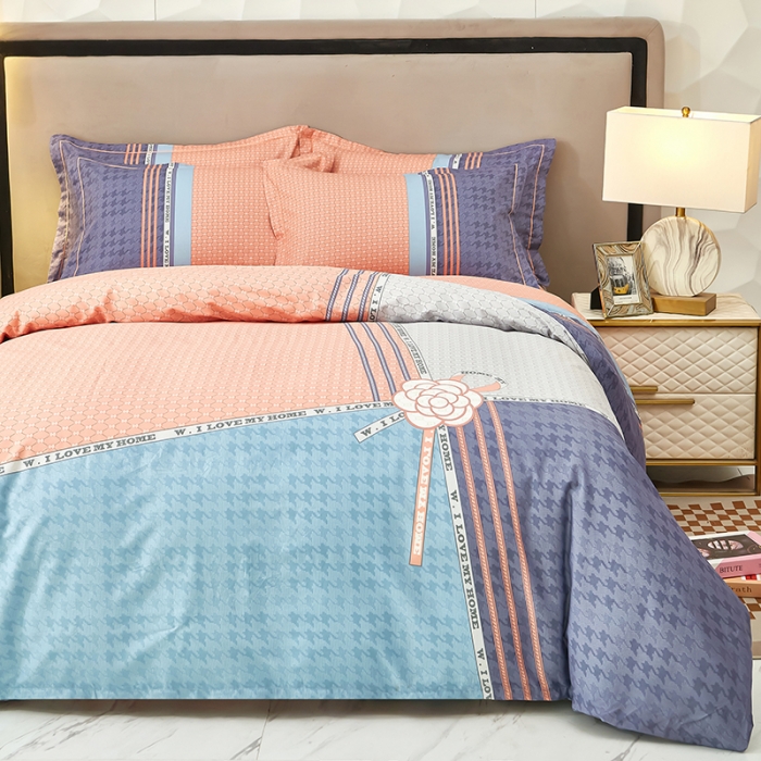 91家纺网 家纺一手货源 找家纺 雲归梦 2023新款13372大版活性四件套 马里奥-粉