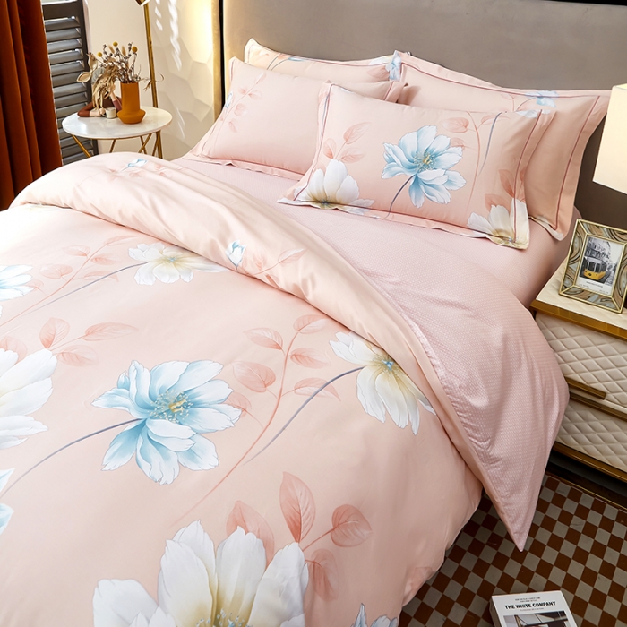 91家纺网 家纺一手货源 找家纺 雲归梦 2023新款13372大版活性四件套 玛莎之恋-粉