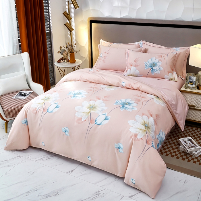 91家纺网 家纺一手货源 找家纺 雲归梦 2023新款13372大版活性四件套 玛莎之恋-粉