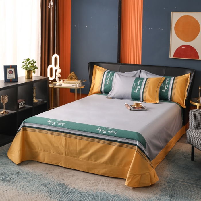 91家纺网 家纺一手货源 找家纺 雲归梦 2023新款13372大版活性四件套 米切尔黄