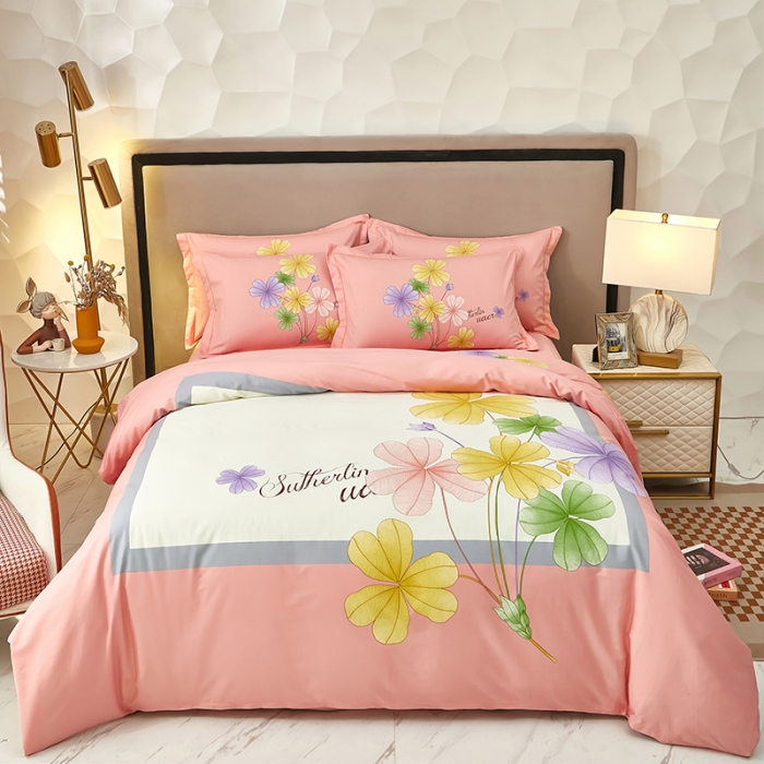 91家纺网 家纺一手货源 找家纺 雲归梦 2023新款13372大版活性四件套 奈美-粉