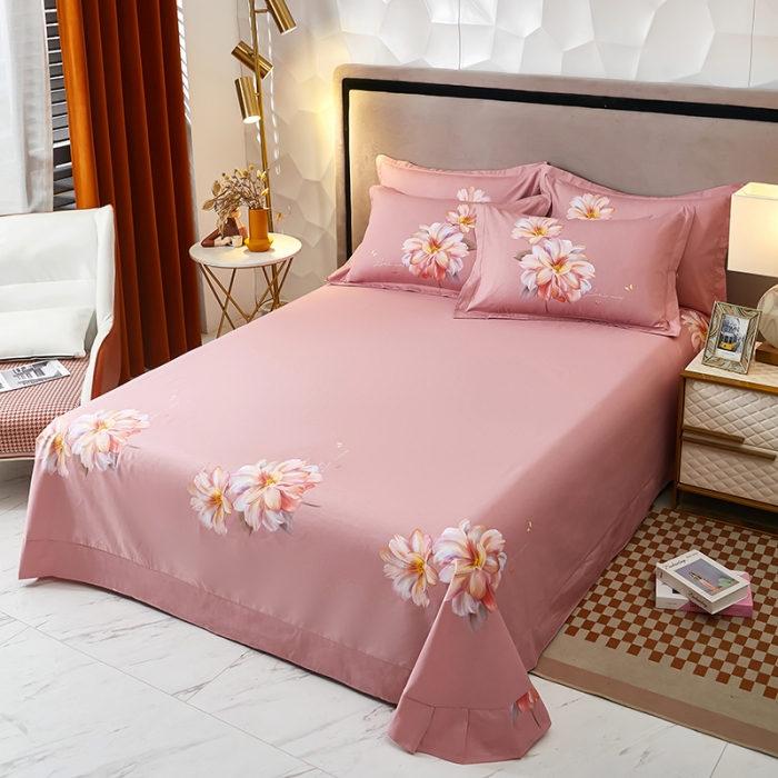 91家纺网 家纺一手货源 找家纺 雲归梦 2023新款13372大版活性四件套 年华-粉