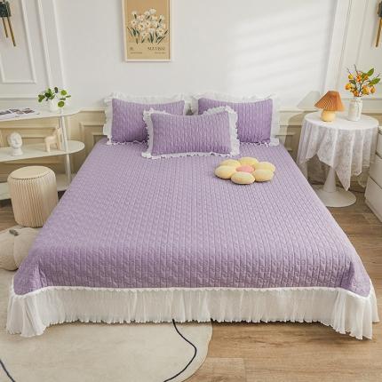 91家纺网 家纺一手货源 找家纺 （总）宜凡家纺 2023新款全棉印花花边系列床盖三件套