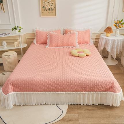 91家纺网 家纺一手货源 找家纺 （总）宜凡家纺 2023新款全棉印花花边系列床盖三件套