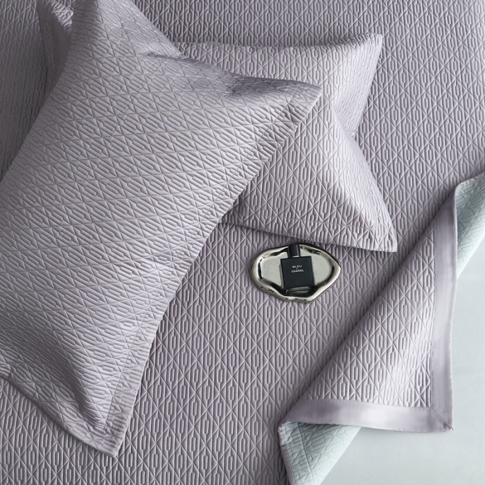 91家纺网 家纺一手货源 找家纺 榻尚 2023新款纯竹纤维绗缝夏凉席空调席垫三件套 晶紫