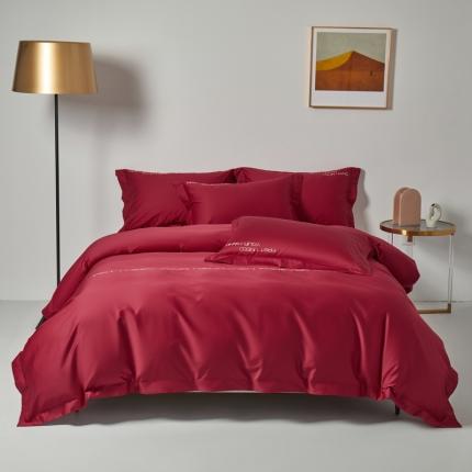 91家纺网 家纺一手货源 找家纺 米奈 2024年新款长绒棉刺绣四件套-莱恩 东方红