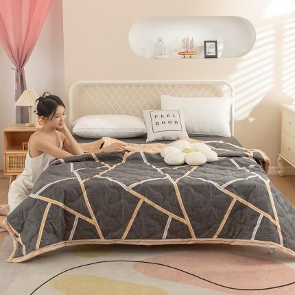 91家纺网 家纺一手货源 找家纺 梦莱发 2025新款芦荟棉夏被 畅想