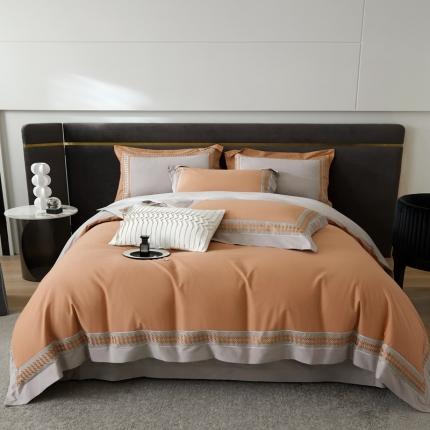 91家纺网 家纺一手货源 找家纺 （总）惠居家 2023新款 60长绒棉磨毛绣花四件套-苏拉