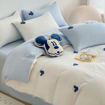 包小包2024春夏直播新款简约米奇臻丝棉四件套 米奇蓝白双拼提供买家秀