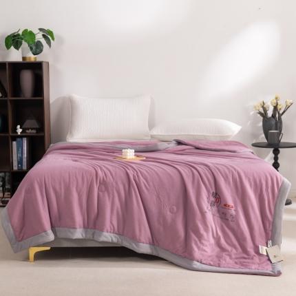 91家纺网 家纺一手货源 找家纺 塔塔 2025新款抗菌大豆纤维夏凉被空调被直播爆款 华夫格-黛粉