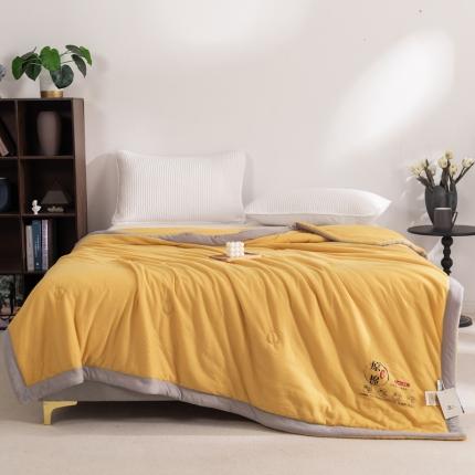 91家纺网 家纺一手货源 找家纺 塔塔 2025新款抗菌大豆纤维夏凉被空调被直播爆款 华夫格-铭黄