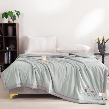 91家纺网 家纺一手货源 找家纺 塔塔 2025新款抗菌大豆纤维夏凉被空调被直播爆款 华夫格-浅绿