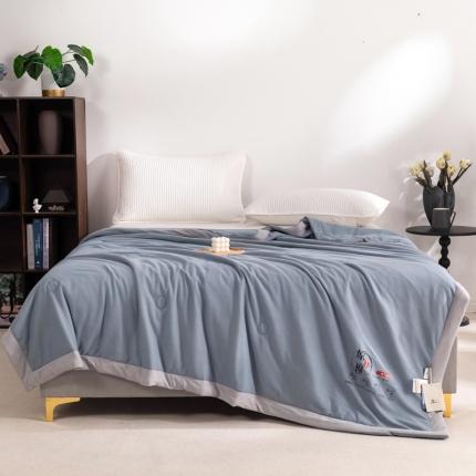 91家纺网 家纺一手货源 找家纺 塔塔 2025新款抗菌大豆纤维夏凉被空调被直播爆款 华夫格-云山蓝