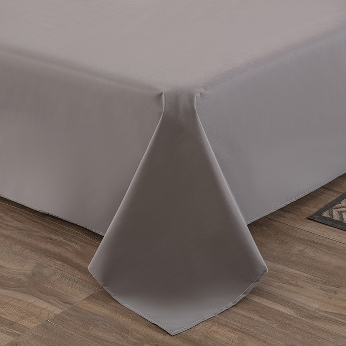 91家纺网 家纺一手货源 找家纺 2024新防水床单防失禁隔尿垫纯白色磨毛床罩套可水洗炕单 纯色绅士灰