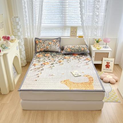 91家纺网 家纺一手货源 找家纺 （总）慕澄 2023新款大版宽边小清新乳胶凉席系列